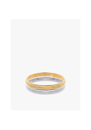Womens La Maison Couture Amadeus Flexi 18ct Yellow Gold-Plated Brass and Sterling-Silver Bracelets Set Of Two