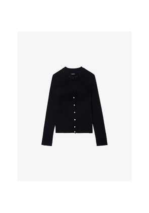 Womens Zadig&Voltaire Jemma Diamante-Buttoned Merino-Wool Cardigan