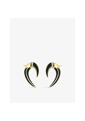 Womens Shaun Leane Talon Jet-Enamel and Yellow-Gold Vermeil Earrings