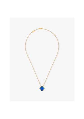 Van Cleef & Arpels Vintage Alhambra 18ct Yellow-Gold and Agate Pendant Necklace