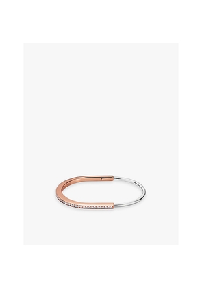 Tiffany & Co Tiffany Lock Narrow 18ct Rose-Gold, 18ct White-Gold and 1.09ct Diamond Bangle