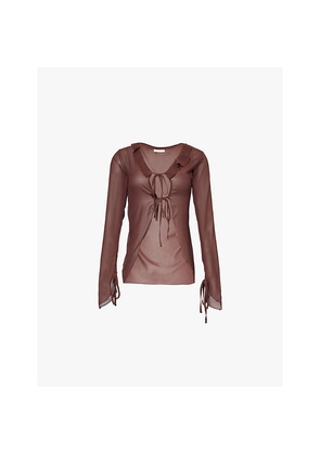 Womens Gracejacob Coco Semi-Sheer Chiffon Shirt