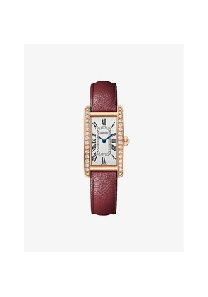 Cartier Crwjta0048 Tank Américaine Small 18ct Rose-Gold, 0.96ct Brilliant-Cut Diamond and Leather Quartz Watch