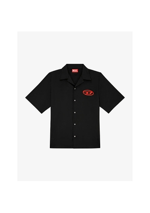 Mens Diesel S-Mac Logo-Embroidered Short-Sleeve Cotton Shirt