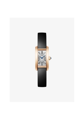 Cartier Crwgta0275 Tank Americaine Mini 18ct Rose-Gold and Leather Quartz Watch