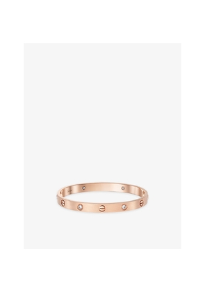 Cartier Love Classic Brushed 18ct Rose-Gold and 0.42ct Diamond Bracelet