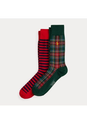 Striped and Plaid Trouser Sock 2-Pack