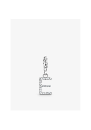 Womens Thomas Sabo Letter E Sterling-Silver and Cubic Zirconia Pendant Charm