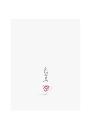 Womens Thomas Sabo Heart-Shaped 925 Sterling-Silver and Cubic Zirconia Bracelet Charm