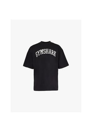 Mens Gymshark Collegiate Brand Print Relaxed Fit Cotton-Jersey T-Shirt
