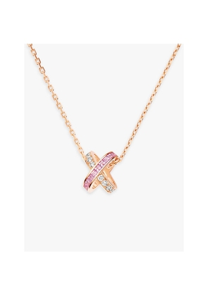 Chaumet Jeux De Liens 18ct Rose-Gold, 0.50ct Square-Cut Pink-Sapphire and 0.19ct Brilliant-Cut Diamond Pendant Necklace