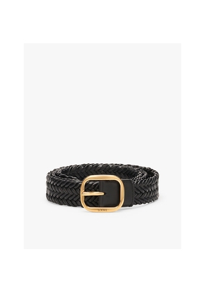 Womens Loewe Rounded Woven Leather Belt