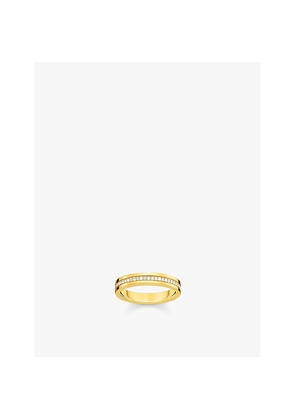 Womens Thomas Sabo 18ct Yellow Gold-Plated Sterling Silver and Zirconia Band Ring