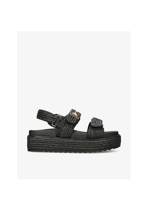 Womens Steve Madden Millo Double-Strap Flat Raffia Sandals