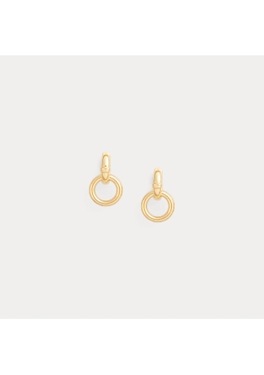 Gold-Plated Hoop Drop Earrings