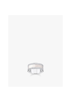 Womens Thomas Sabo Band 925 Sterling-Silver, Enamel and Zirconia Ring