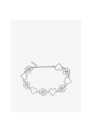 Womens The Kooples Heart and Flowers Chain Belt