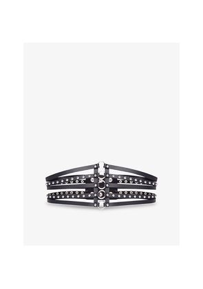 Womens The Kooples Stud-Embellished Leather Corset Belt