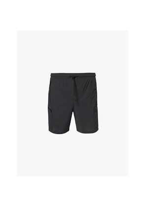 Mens Gymshark Rest Day 6' Cargo Brand Print Slim-Fit Stretch-Woven Shorts