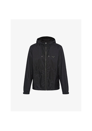 Mens Prada Re-Nylon Brand-Plaque Nylon Hooded Jacket