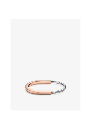 Tiffany & Co Lock 18ct Rose and White-Gold and 1.08ct Diamond Bangle Bracelet
