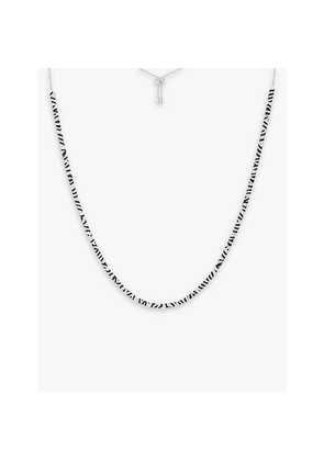 Mens Apm Monaco Zebra Brand-Engraved Sterling-Silver and Zirconia Adjustable Necklace