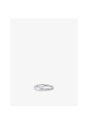 Tiffany & Co Tiffany Lock 18ct White-Gold and 0.17ct Round-Brilliant Diamond Ring