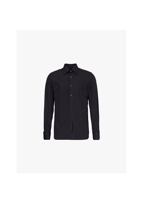 Mens Tom Ford Pleated-Bib Slim-Fit Cotton Shirt