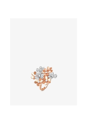 Van Cleef & Arpels Frivole 18ct Rose-Gold, Rhodium-Plated 18ct White-Gold and 0.93ct Diamond Ring