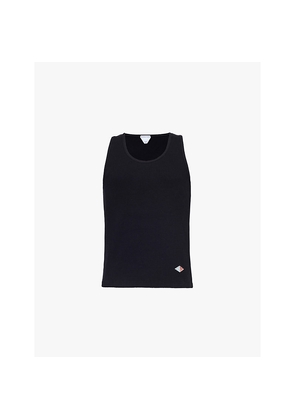 Mens Bottega Veneta Brand-Patch Sleeveless Stretch-Cotton Top