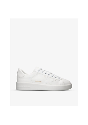 Mens Golden Goose Pure Star Star-Embroidered Faux-Leather Low-Top Trainers