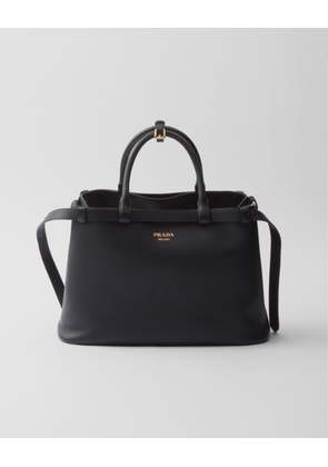 Prada Buckle medium leather handbag with double belt