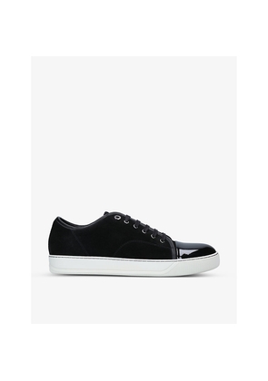 Mens Lanvin Dbb1 Contrast-Sole Suede and Leather Low-Top Trainers