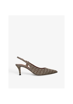 Womens Kurt Geiger London Belgravia Sling-Back Woven Heeled Courts