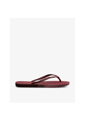 Womens Havaianas Slim Sparkle II Rubber Flip-Flops