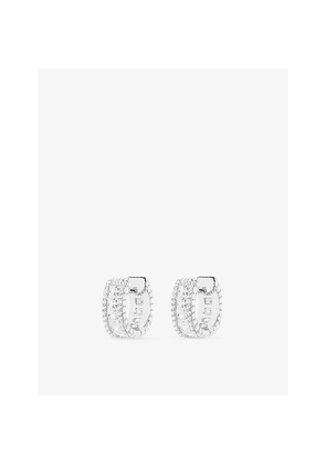 Womens Apm Monaco Pavé Mini Sterling-Silver and Zirconia Hoop Earrings