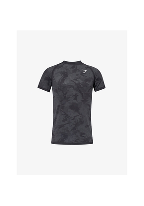 Mens Gymshark Geo Seamless Logo-Embroidered Jersey T-Shirt