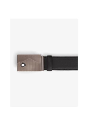 Mens Montblanc Logo-Engraved Buckle Leather Belt