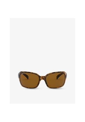 Womens Ray-Ban Rb4068 Square-Frame Tortoiseshell Acetate Sunglasses