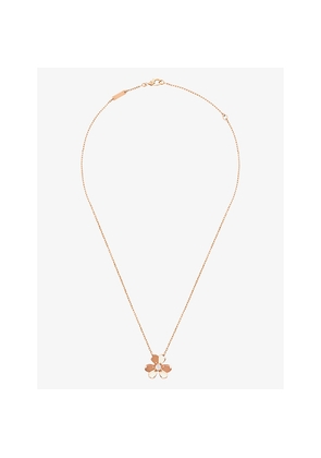 Van Cleef & Arpels Frivole Small 18ct Rose-Gold and 0.08ct Diamond Pendant Necklace