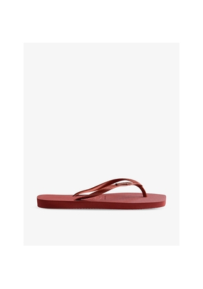 Womens Havaianas Logo-Embellished Rubber Flip-Flops