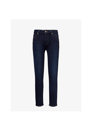 Womens Paige Hoxton Tapered-Leg Mid-Rise Stretch Denim-Blend Jeans
