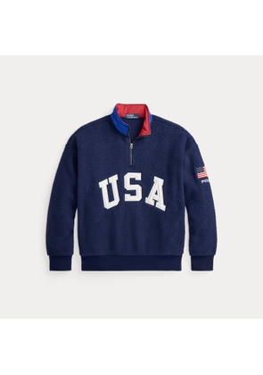 Relaxed Fit Flag Fleece Pullover