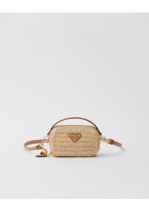 Crochet and leather mini-pouch