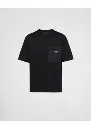 Re-Nylon and jersey T-shirt