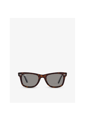 Womens Ray-Ban Rb2140 Wayfarer Tortoiseshell-Effect Square-Frame Acetate Sunglasses