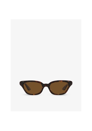 Womens Oliver Peoples Ov5512Su Feminino Rectangle-Frame Tortoiseshell-Pattern Acetate Sunglasses