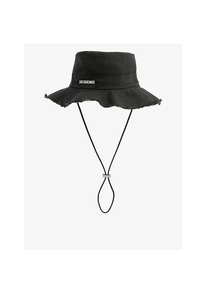Mens Jacquemus Le Bob Artichaut Logo-Plaque Cotton Bucket Hat