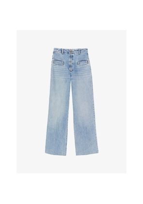 Womens Sandro Oslo High-Rise Wide-Leg Jeans