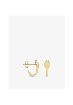 Womens La Maison Couture Miphologia Snake 18ct Gold-Plated Vermeil Sterling-Silver and Cubic Zirconia Stud Earrings